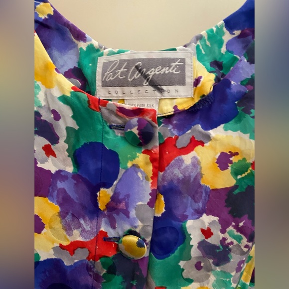 Pat Argenti Collection VTG Silk Dress Size 10 - Picture 12 of 13